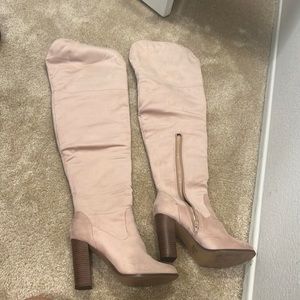 Blush suede over the knee boots. Worn a couple times. Still in box